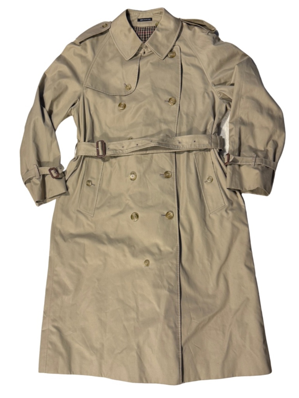 Vintage Stollery’s Tan Trench Coat Men’s 42 Made in England Belted